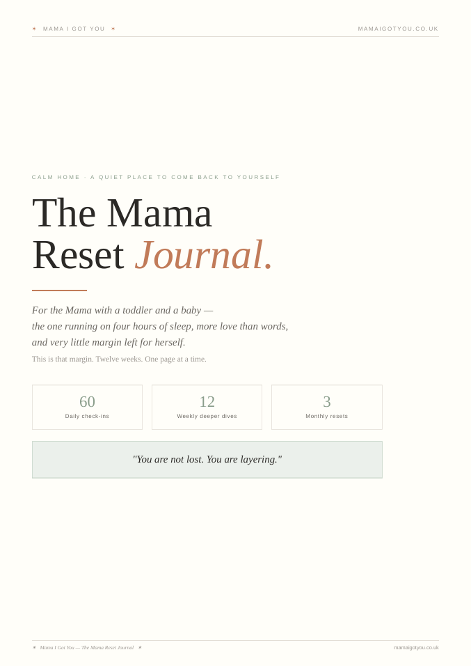 Mama Reset Journal
